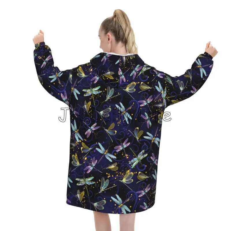 Manta con capucha de libélula  - Sherpa Hoodie Fleece reseña y precio